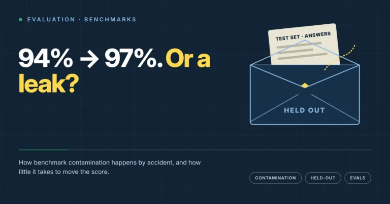 The Benchmark Nobody Sees: 94% to 97%, or a leak? A test set and its answers emerge from a held-out envelope.