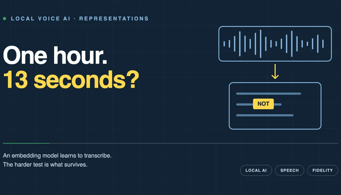 An Hour of Audio in 13 Seconds? What Local Voice AI Still Has to Learn